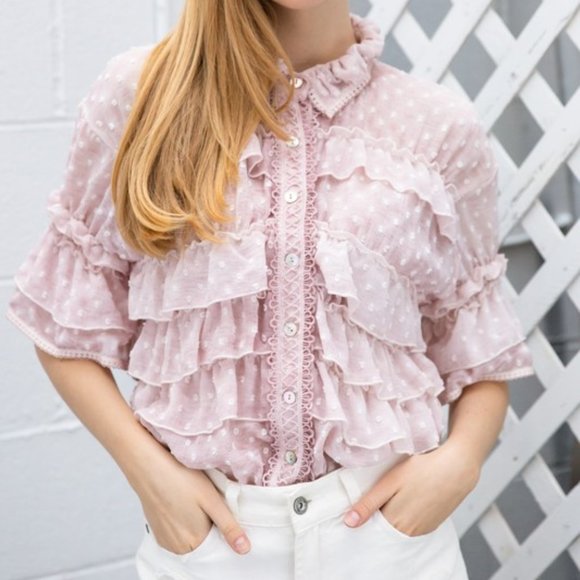 POL  Layered Ruffle Top - Picture 1 of 4